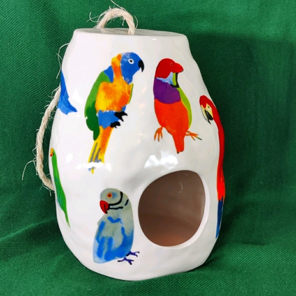 Anthropologie Other - Anthropologie Birdhouse Tropical Treetops Ceramic